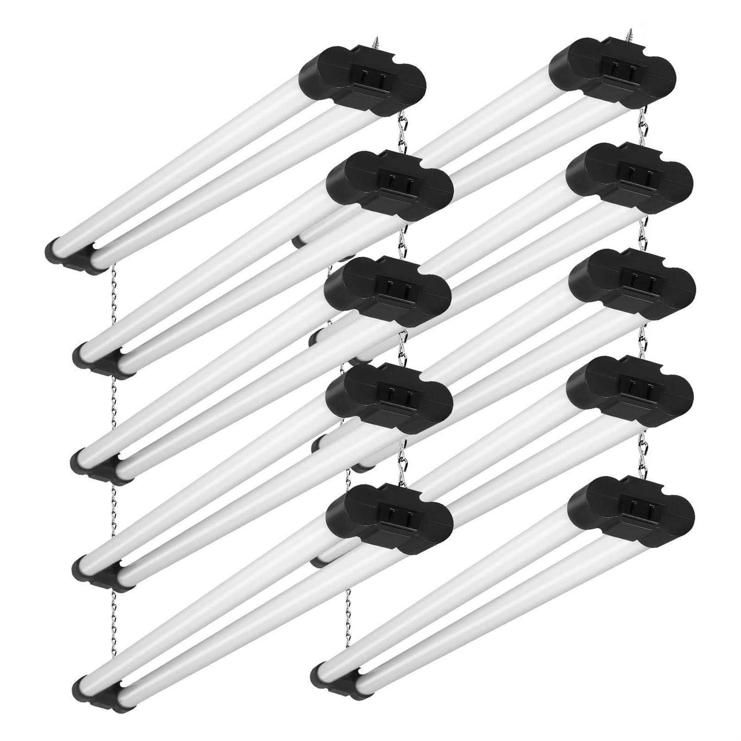 VEVOR LED Ceiling Light 4 ft. 40-Watt Equivalent Integrated LED Shop Light 4500 LM with ON/OFF Switch for Garage Home 10-Pack