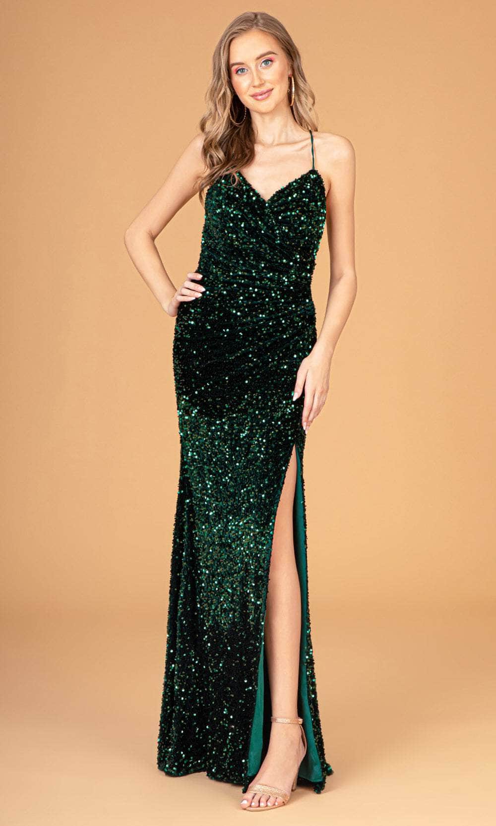 Velvet Sequined Prom Gown