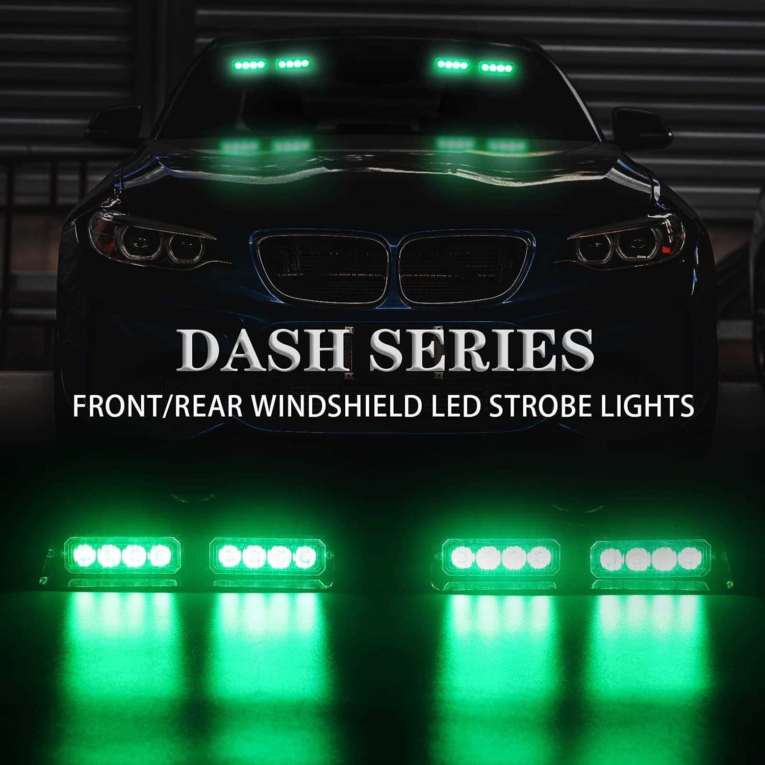 XRIDONSEN 2 in 1 Emergency Dash Strobe Lights Warning Safety Flashing Interior Windshield Lights w/Suction Cups Volunteer