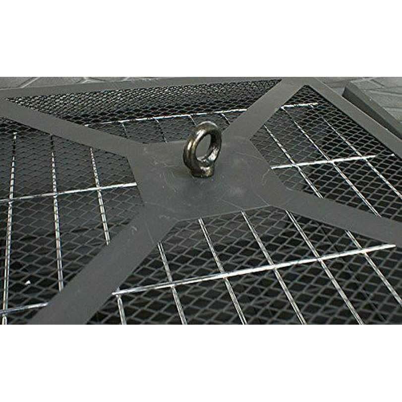 Zeny 32 inch Outdoor Fire Pit Square Metal Firepit Patio Garden Stove Wood Burning