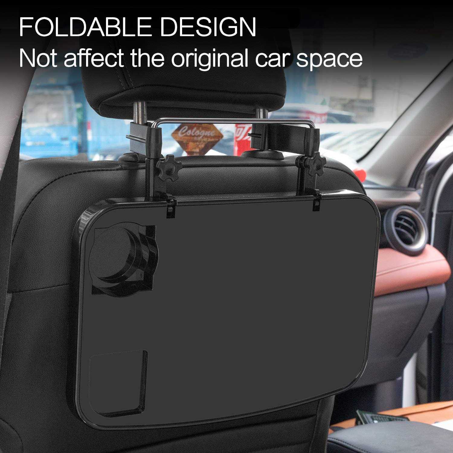 Autochoice Foldable Car Seat Back Portable Tray for Food Dining Drink and Laptop