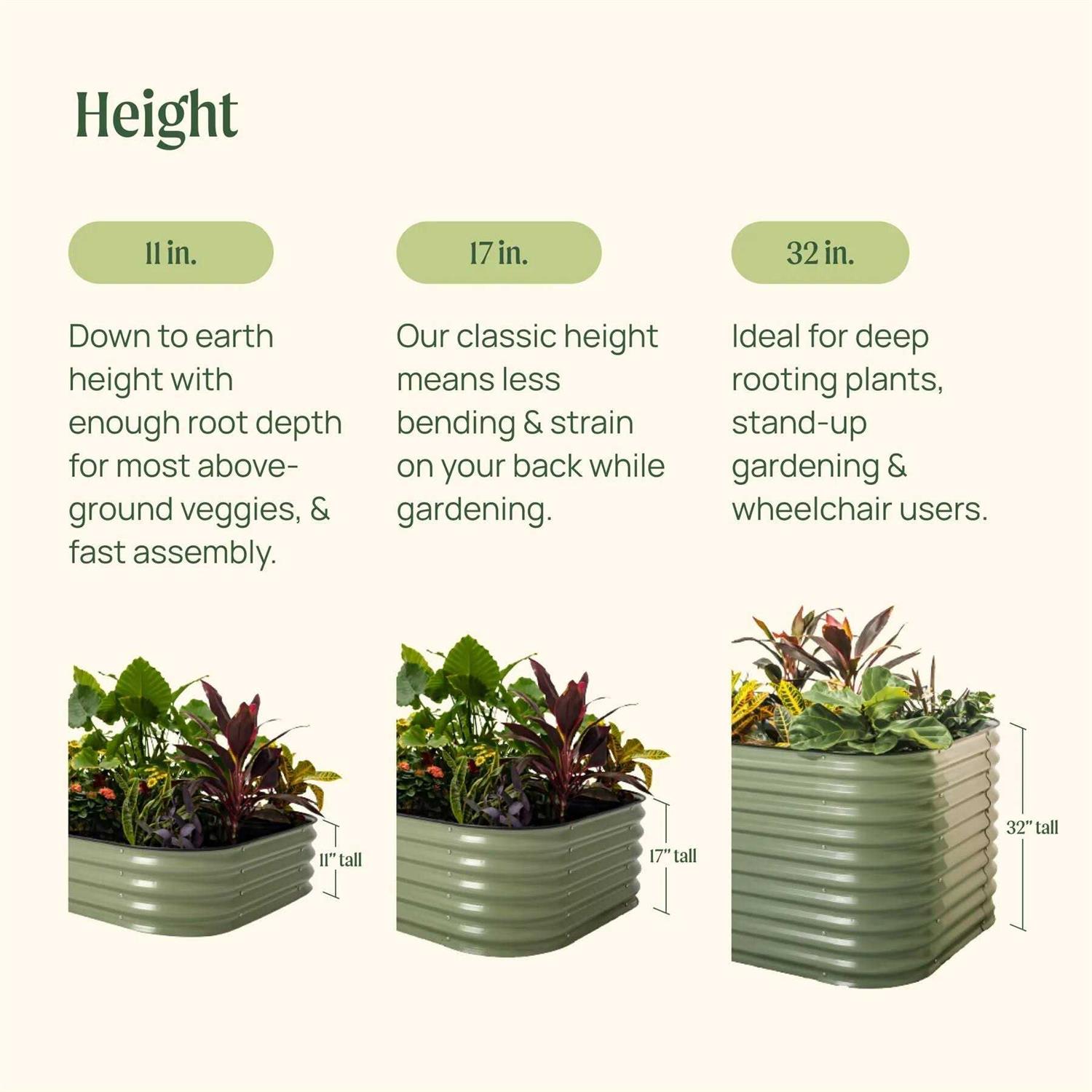 Vego Garden Tall Round Metal Raised Garden Bed