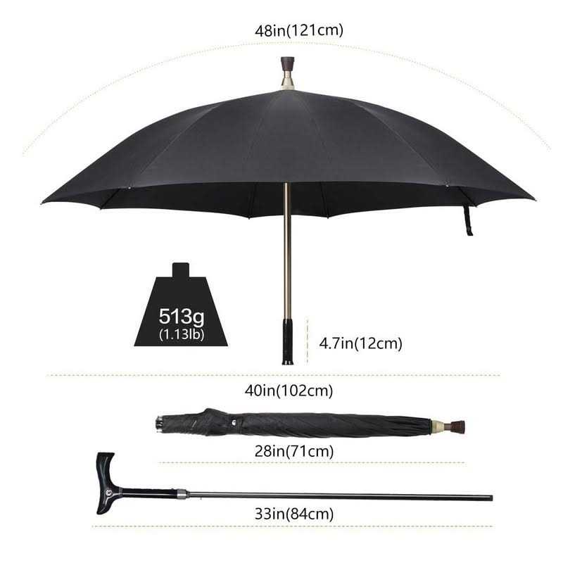 Lynkaye Walking Cane Umbrella Walking Sticks Crutch Umbrella