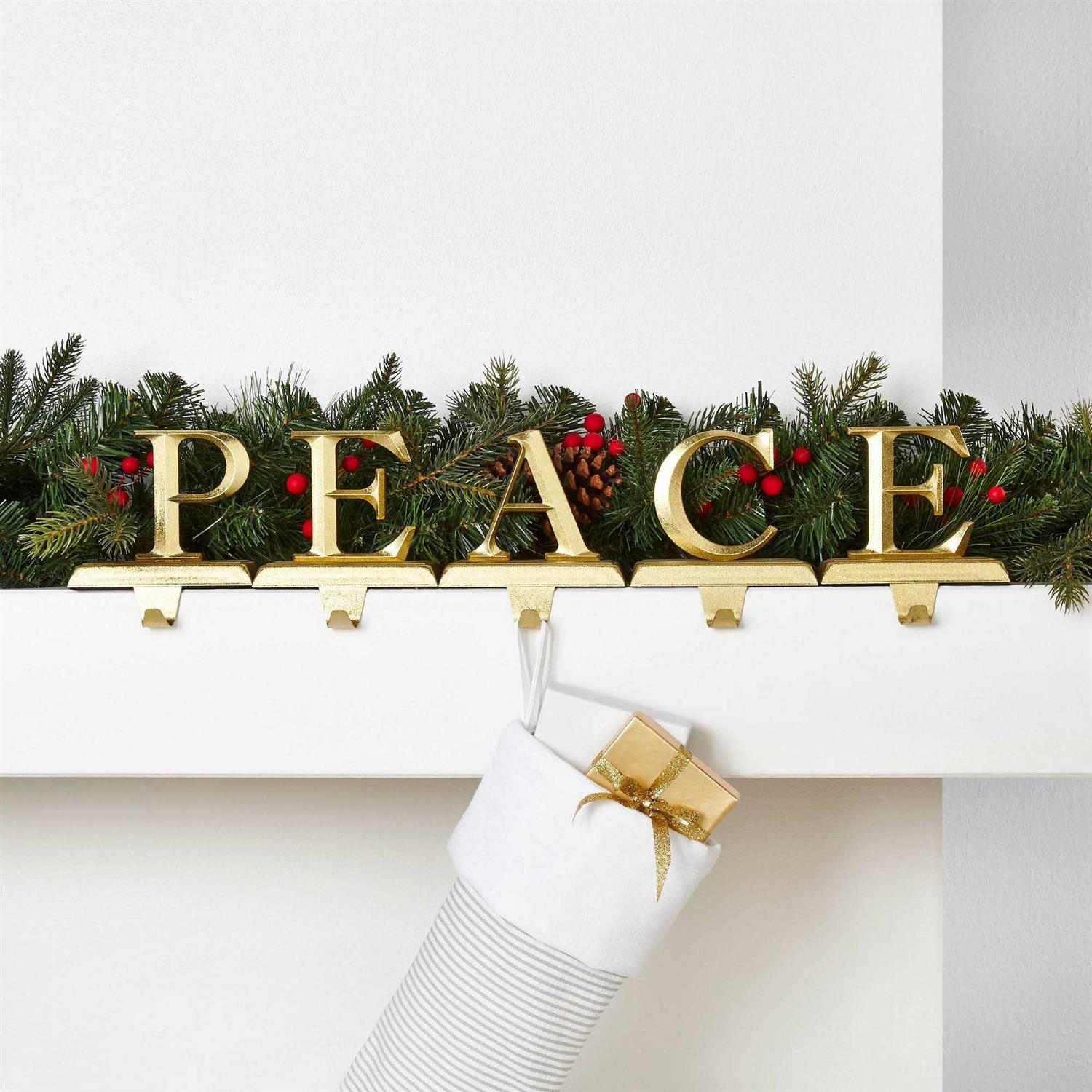 Wondershop 5pk Metal PEACE Christmas Stocking Holder