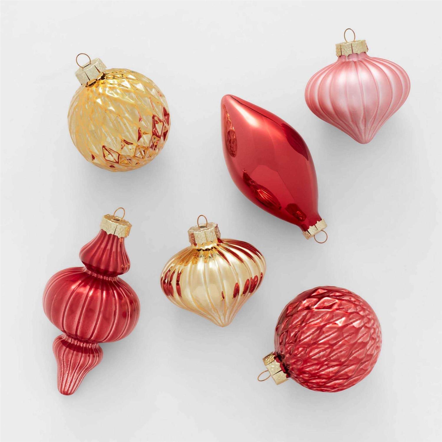Wondershop Glass Christmas Tree Ornament Set 10pc