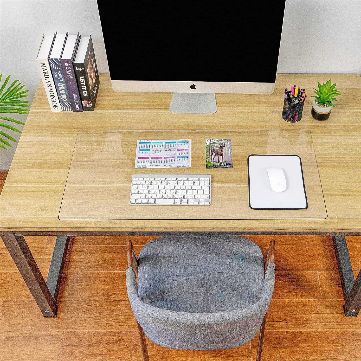 Clear Desk Mat on top of desks 24 x 14 inches