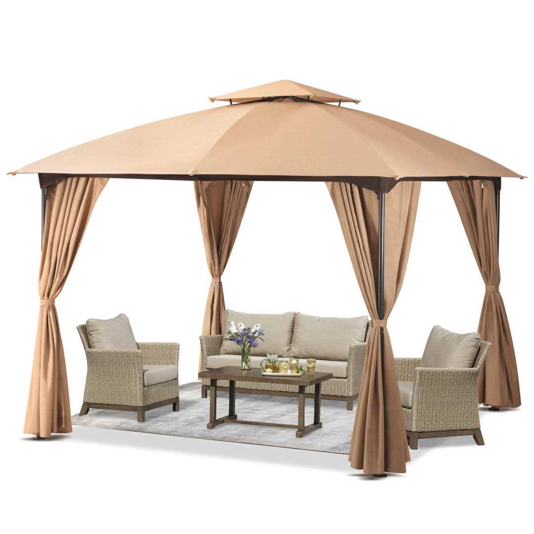 10 Ft. W x 10 Ft. D Iron Patio Gazebo Lausaint Home