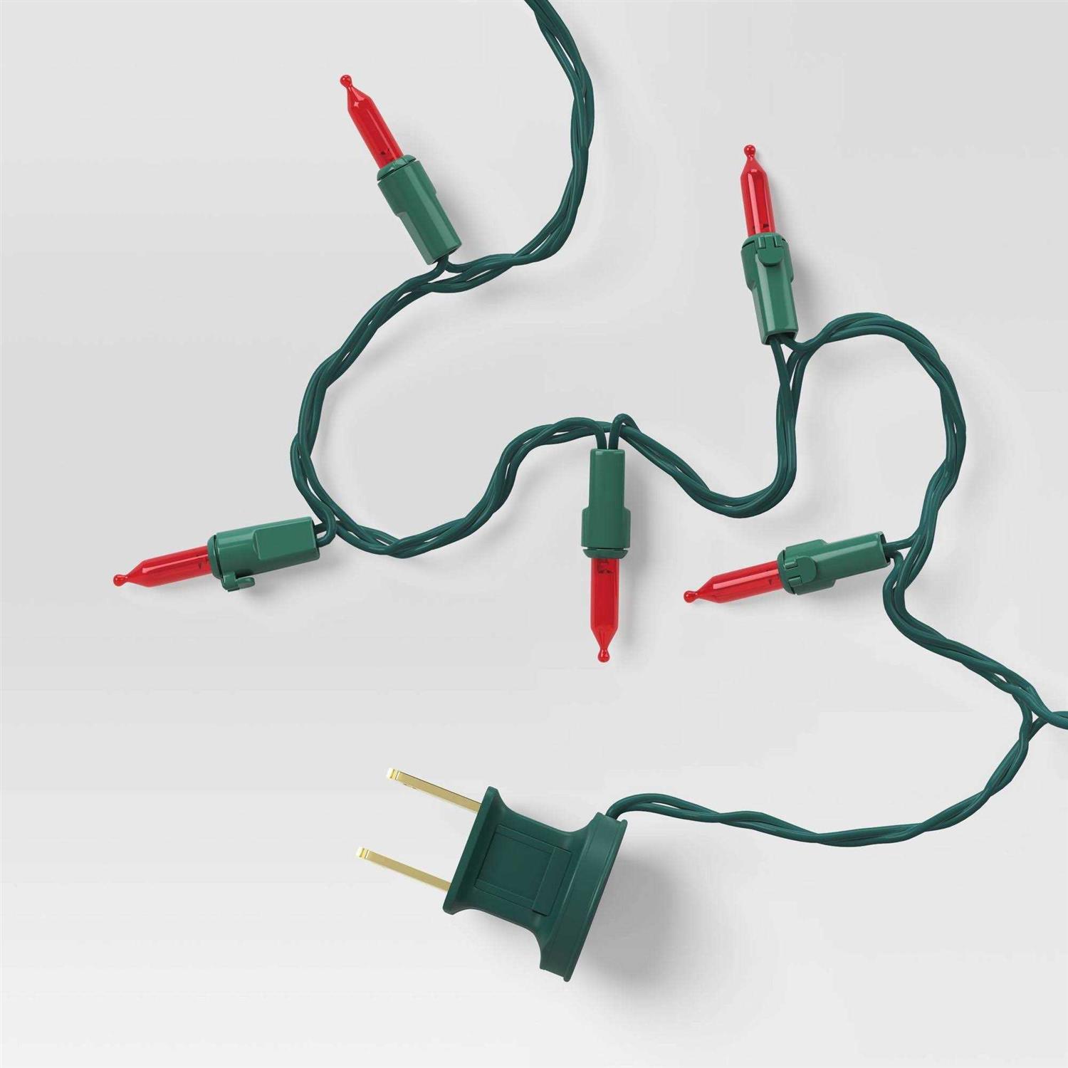 Wondershop 60ct LED Smooth Mini Christmas String Lights Warm White with Green Wire