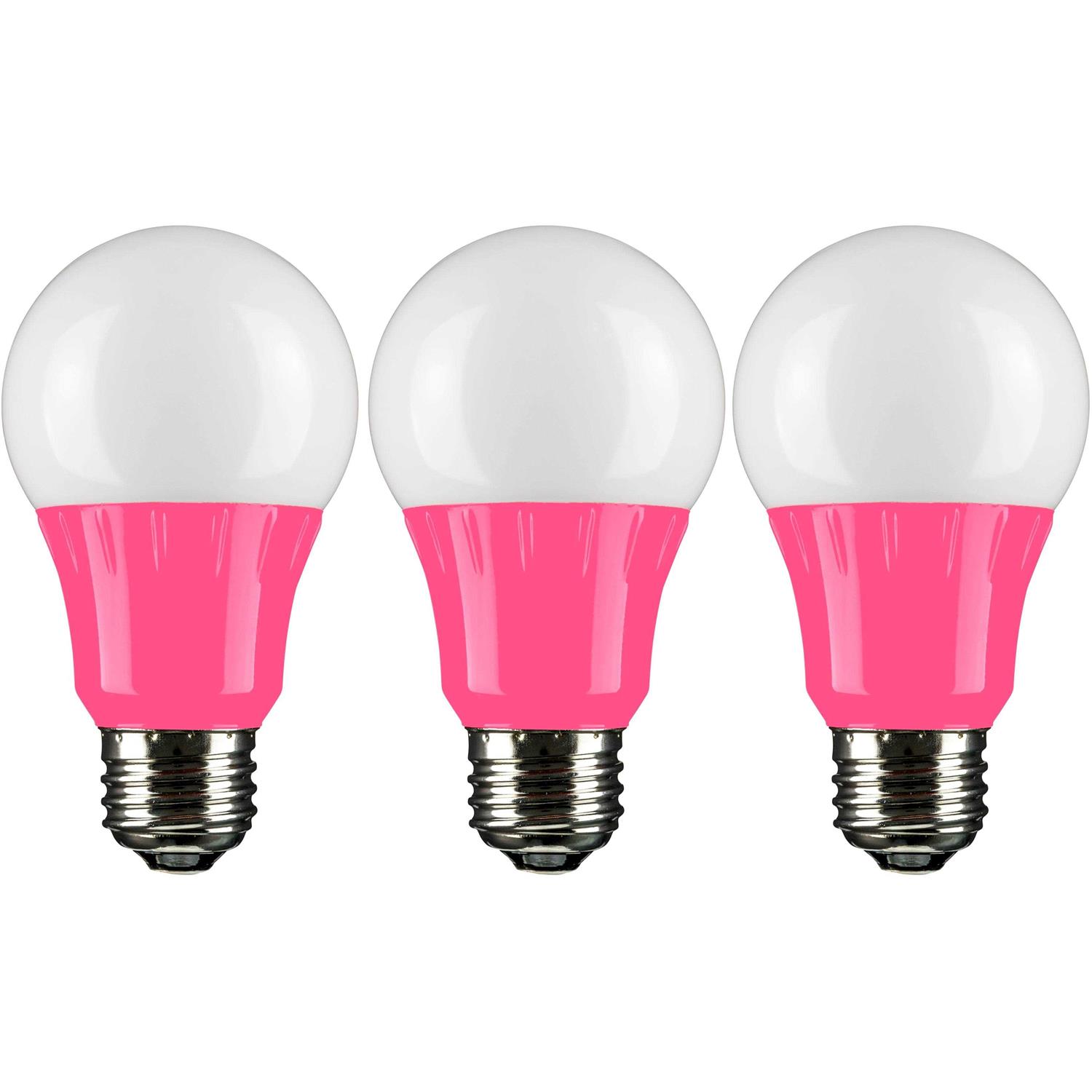 Sunlite LED A19 Colored Light Bulb 3 E26 Medium Base