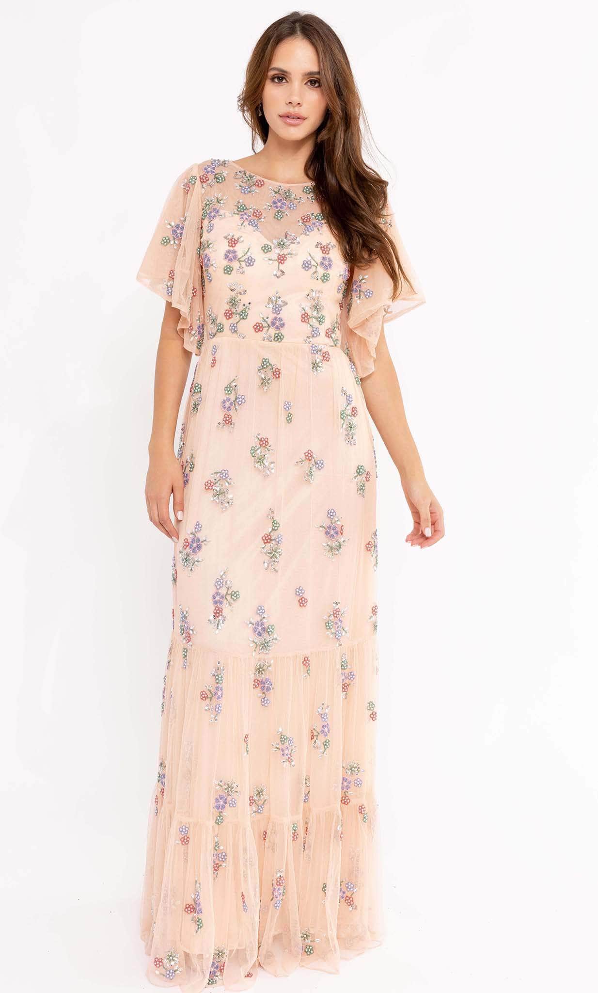 Soft-Looking Floral Long Dress