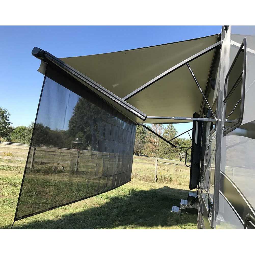 Tentproinc RV Awning Shade Screen 3′ Mesh Screen Sunshade Complete Kits Motorhome Camping Trailer UV Sun Blocker