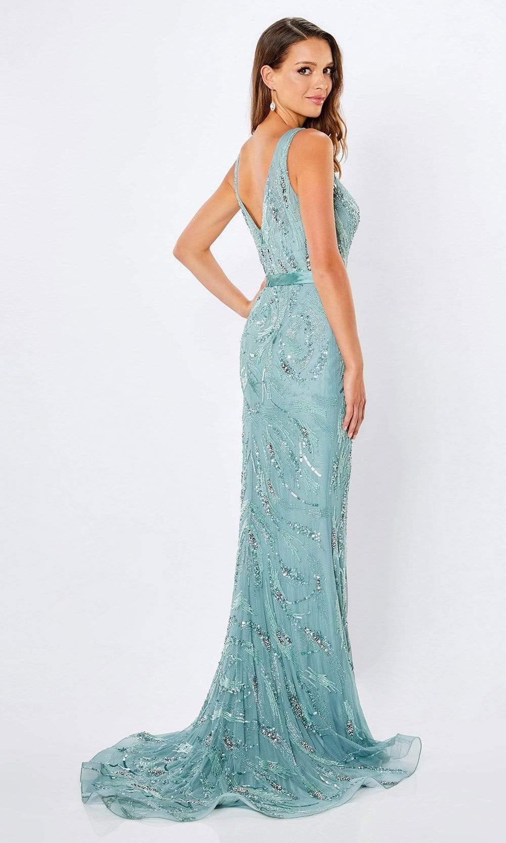 221965 Bedazzled Sheath Evening Gown