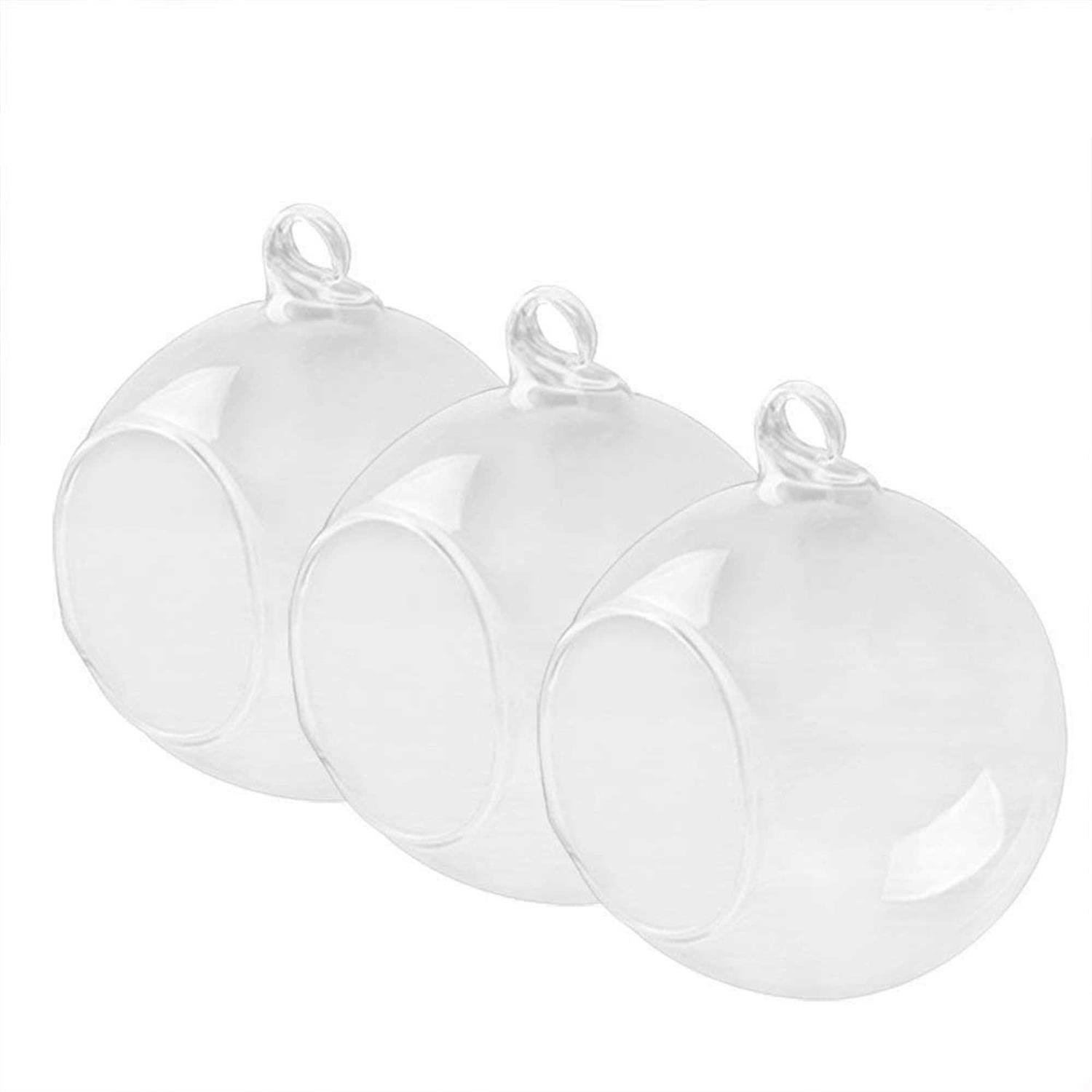 SunGrow 3 Hanging Glass Terrariums by Spherical Air Plant Orb