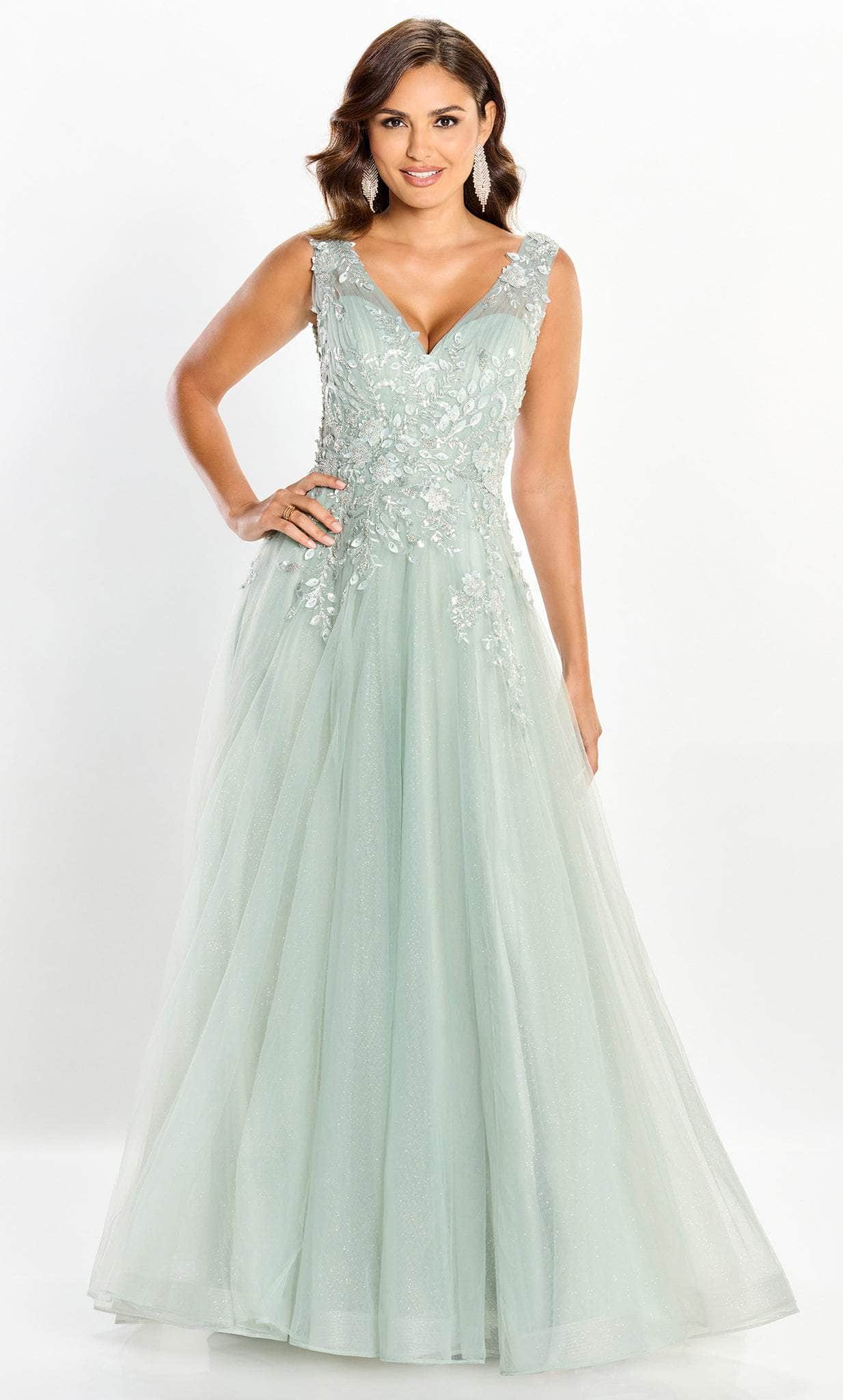 Glittered Floral Tulle A-line Dress