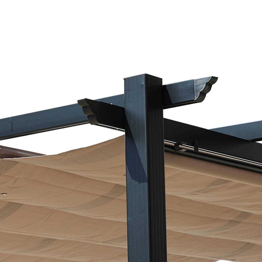 Aoodor Outdoor Pergola with Retractable Canopy