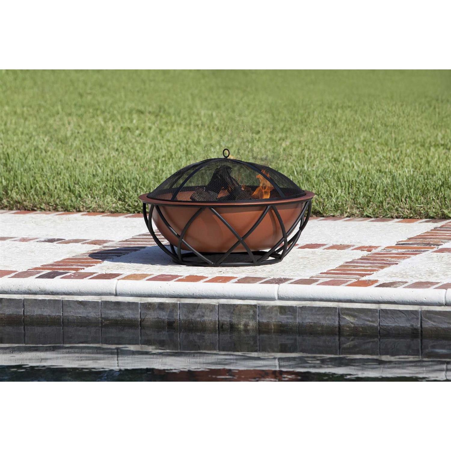 Fire Sense Barzelonia Round Copper Look Fire Pit
