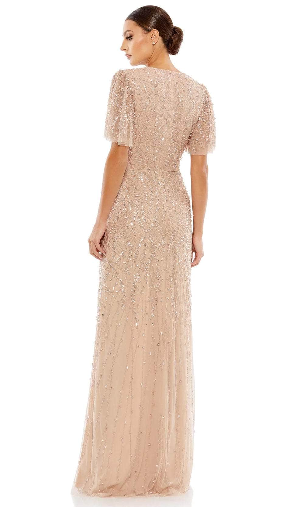V-Neck Sequined Formal Gown