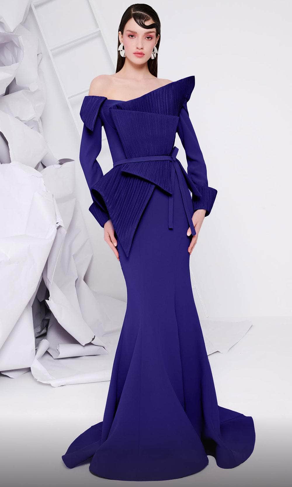 Off Shoulder Ruched Evening Gown