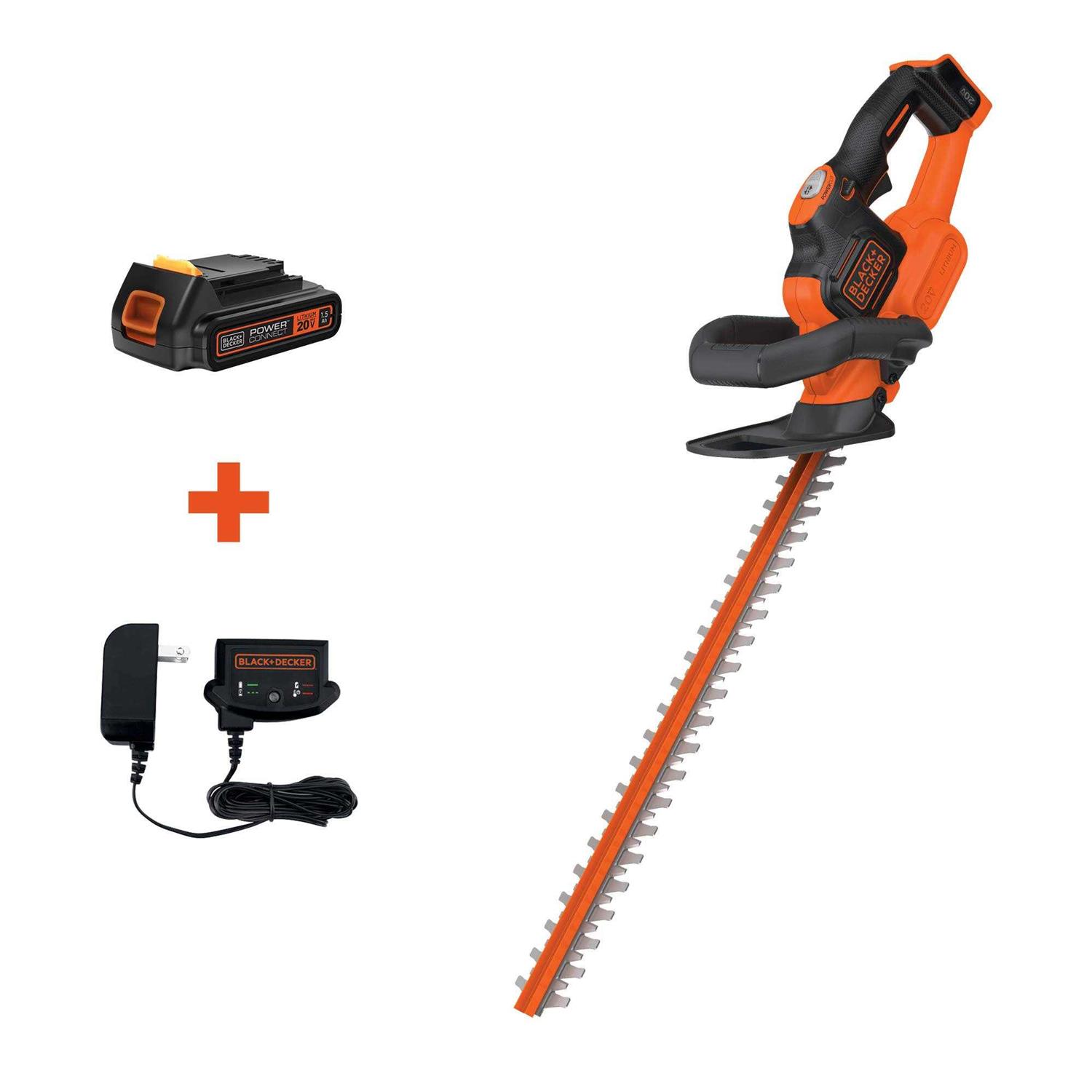 Black+decker 20V Max Cordless Hedge Trimmer with Power Command Powercut