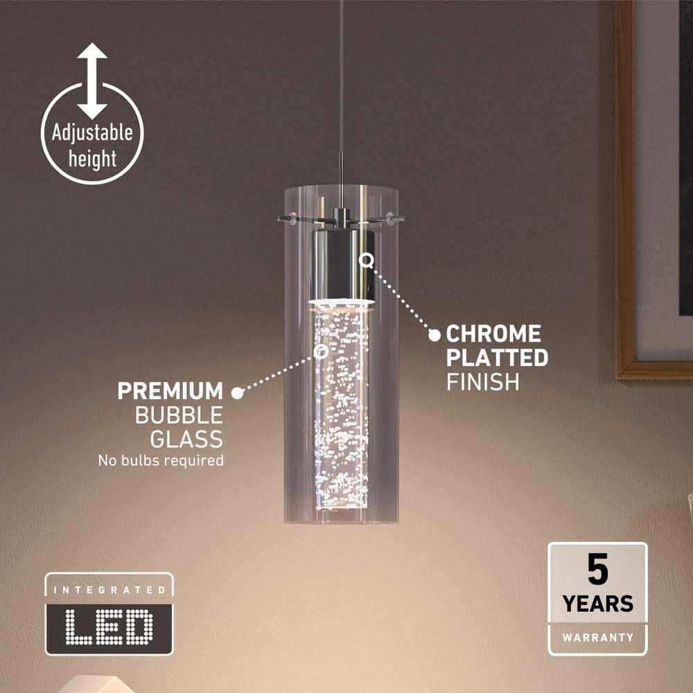 Artika Essence 7.5-Watt Chrome Integrated LED Pendant Light