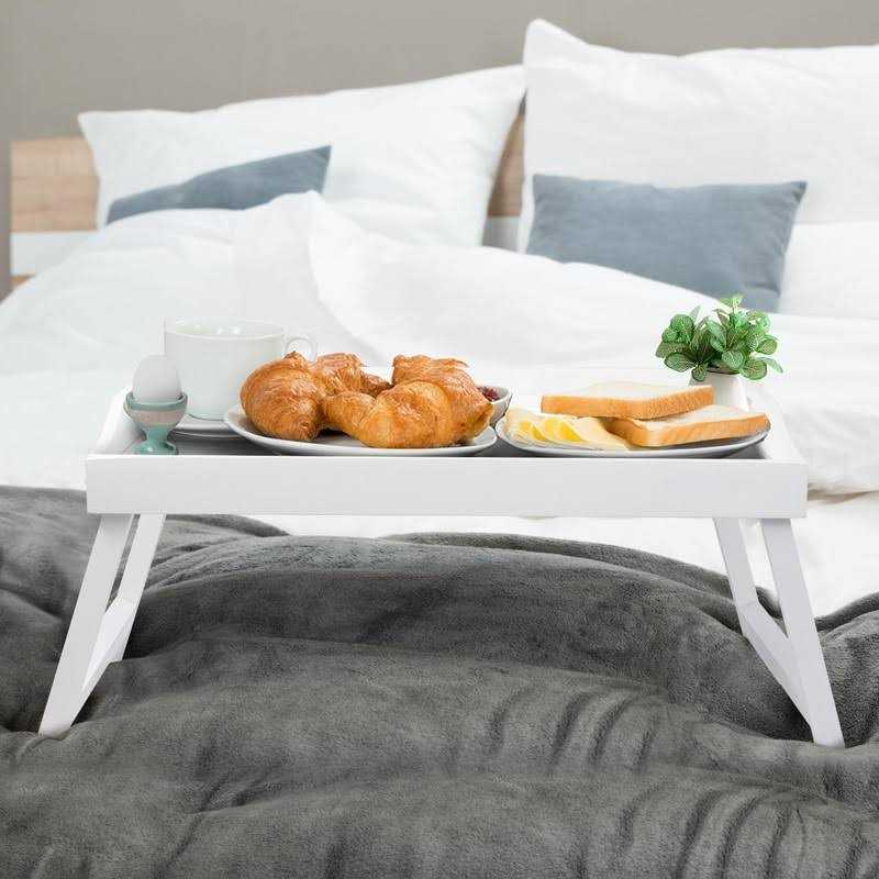 Bed Tray Table with Handles Folding Legs Bamboo Breakfast Tray Tray Tray