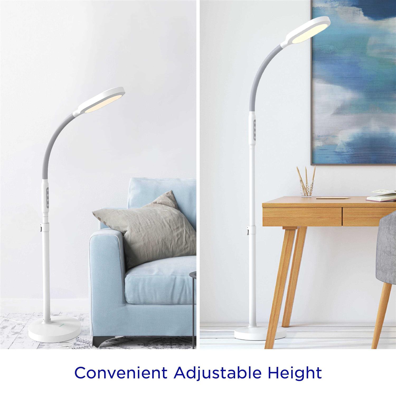 Verilux HappyLight Duo 2-in-1 Light Therapy & Task Floor Lamp