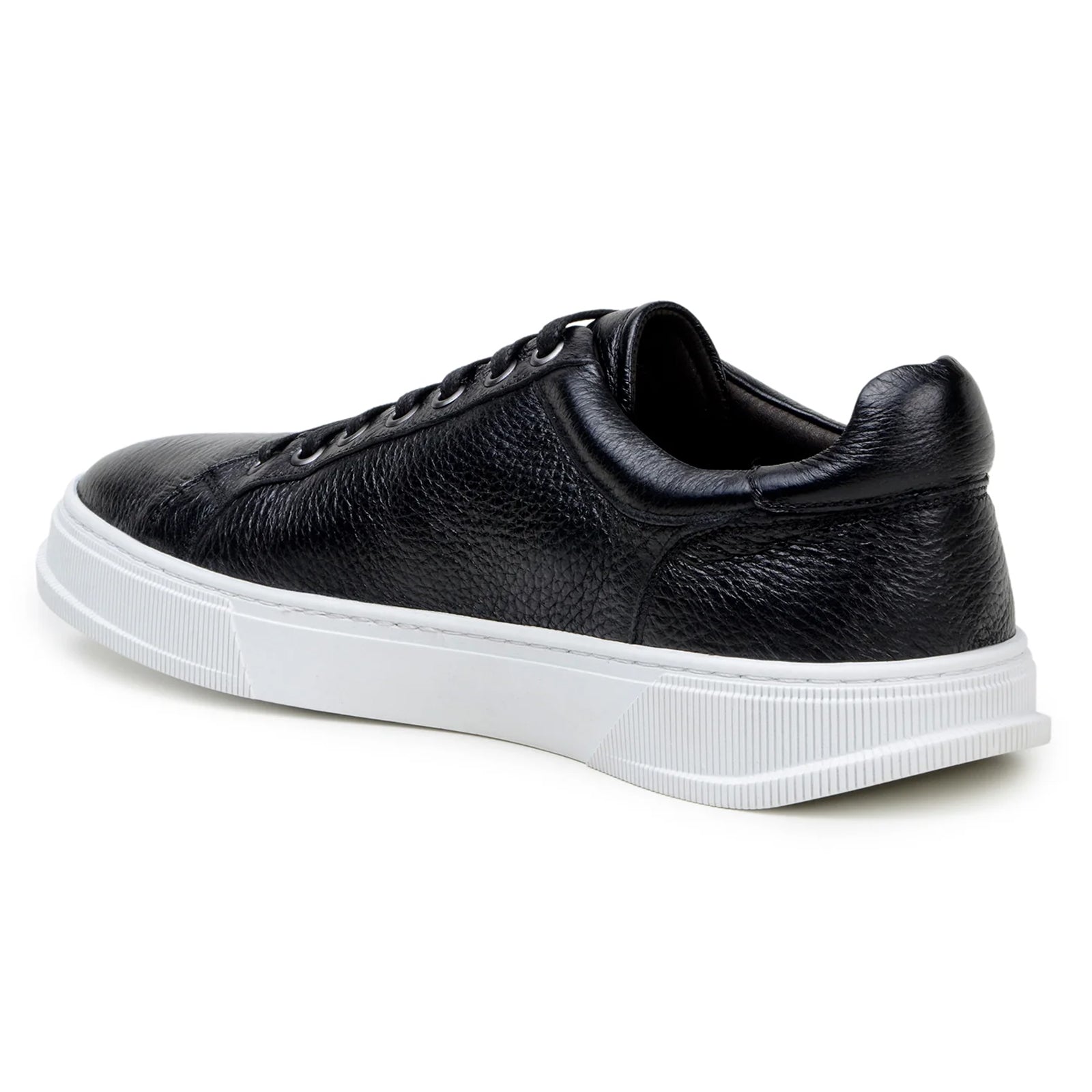 Men’s Belvedere Matteo Deerskin Leather Dress Tennis Shoe in Black