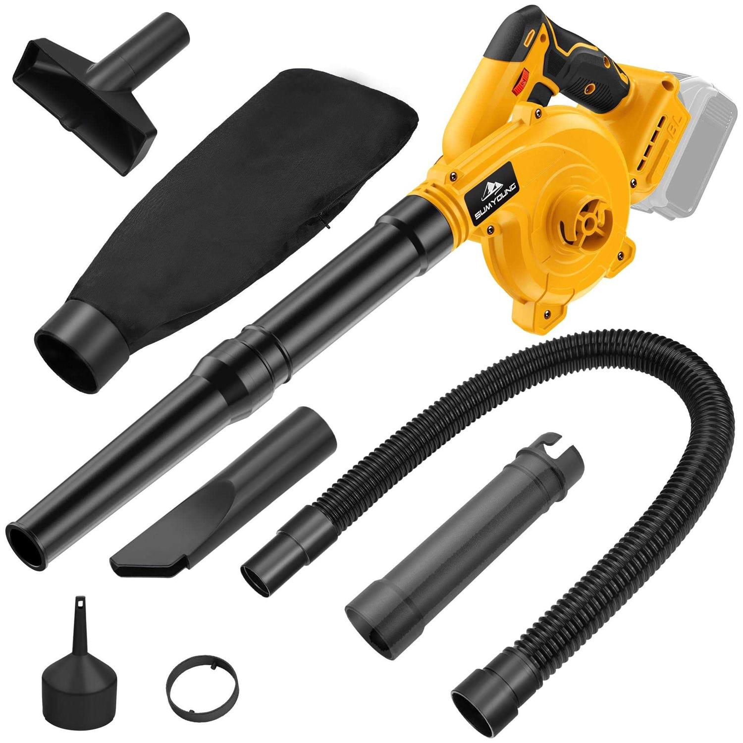 Cordless Leaf Blower for Dewalt 20V Max Battery,Electric Jobsite Air Blower with Brushless Motor,6 Variable Speed Up to 180MPH,2-in-1 Handle