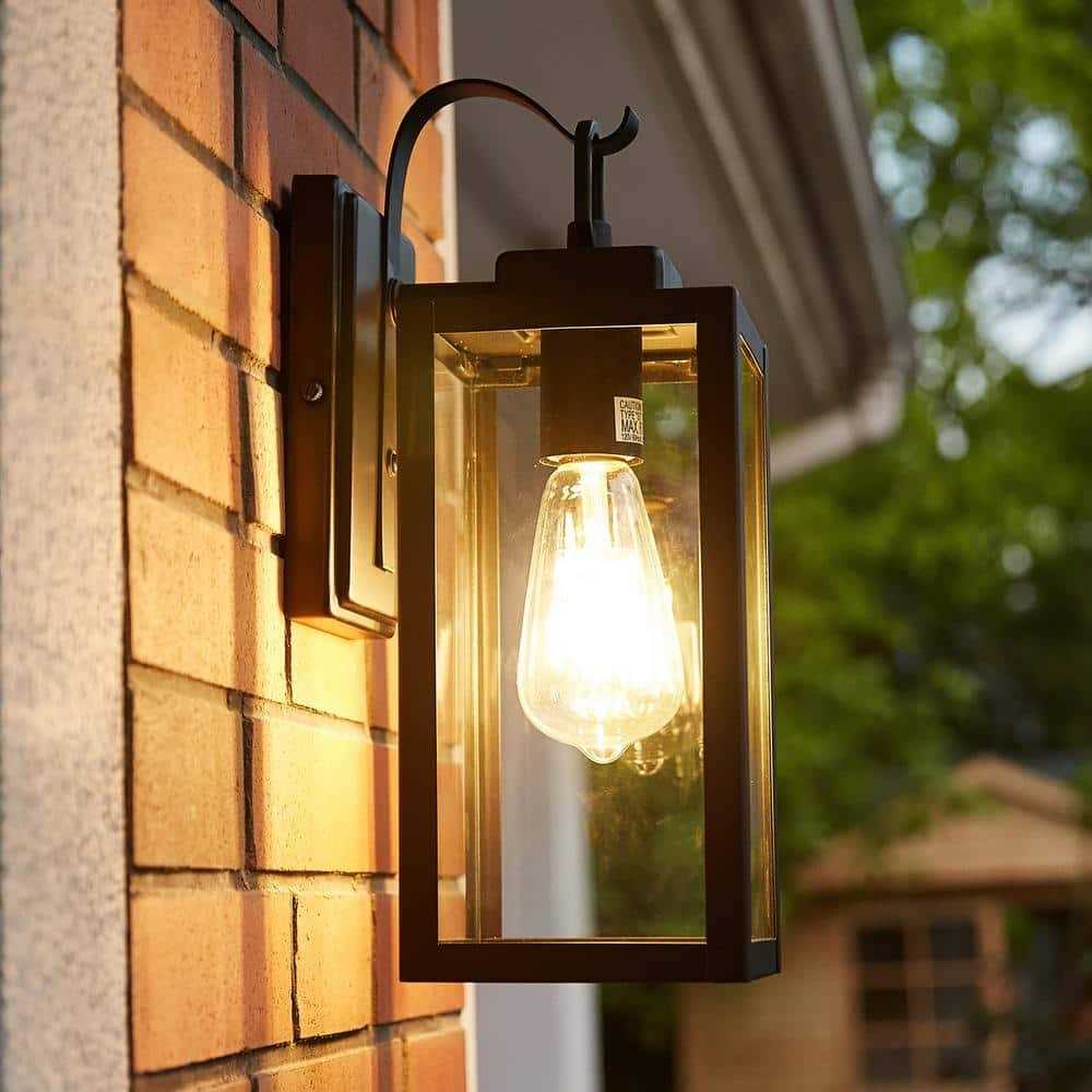 Uixe 1-Light Matte Black Outdoor Wall Lantern Sconce