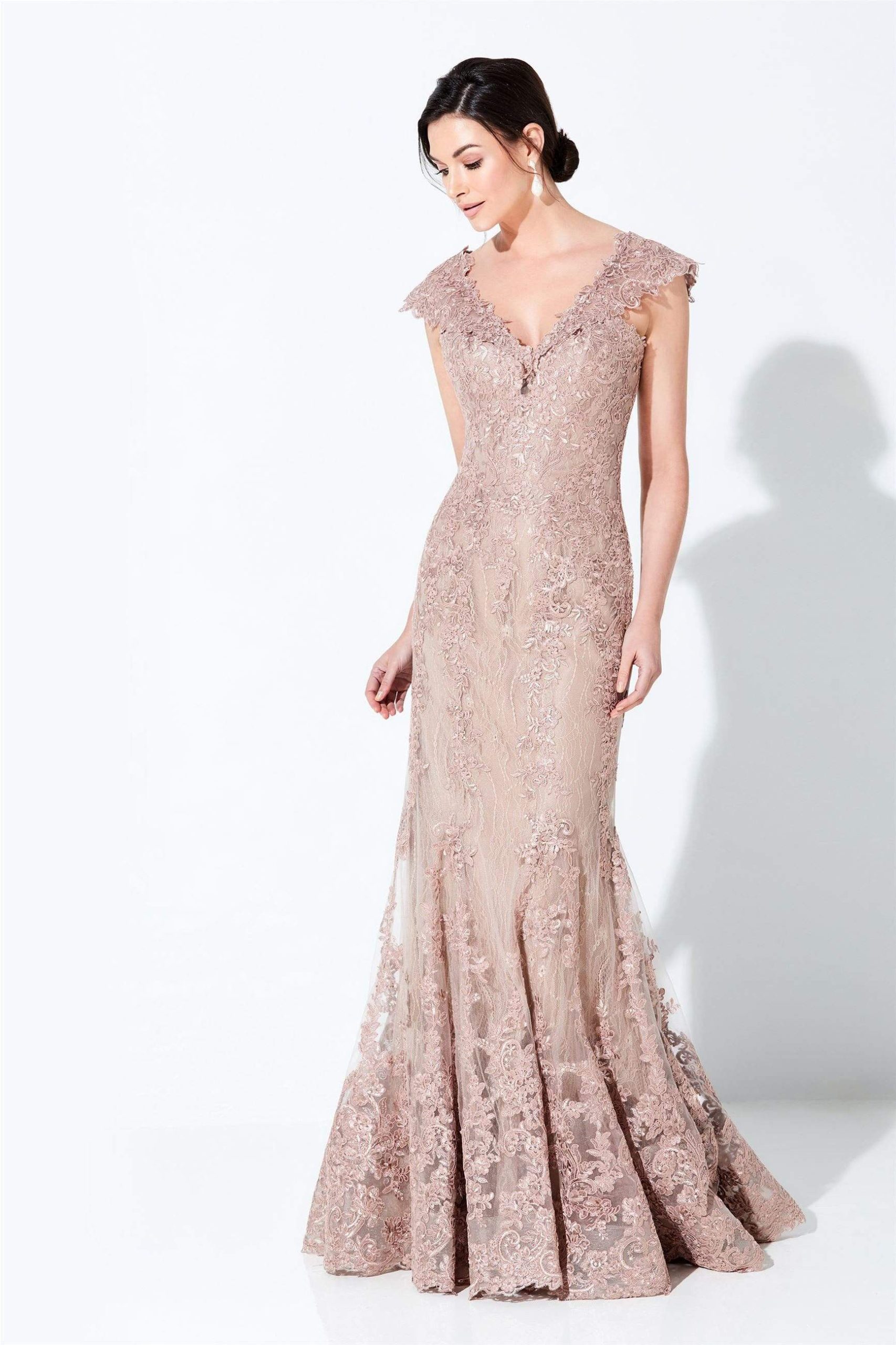 118D12 Lace Applique Mother of the Groom Trumpet Dress