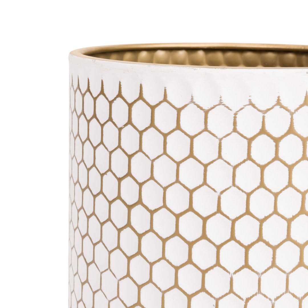Aspire Home Accents Honeycomb Mid-Century Modern Planter with Tall Metal Base