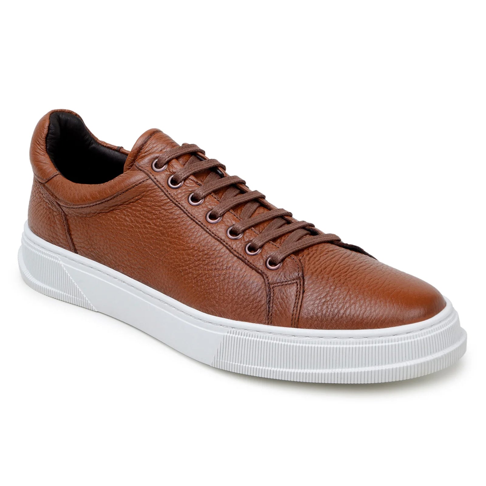 Men’s Belvedere Matteo Deerskin Leather Dress Tennis Shoe in Tan