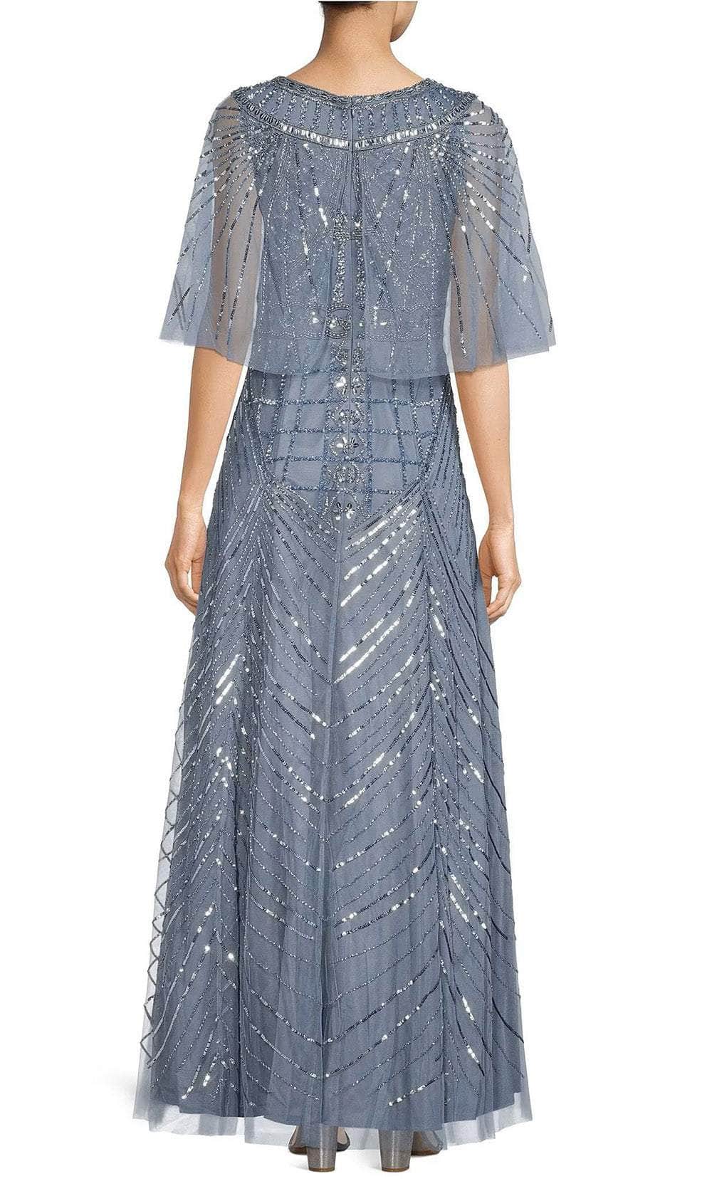 Bateau Cape Sleeve Formal Gown