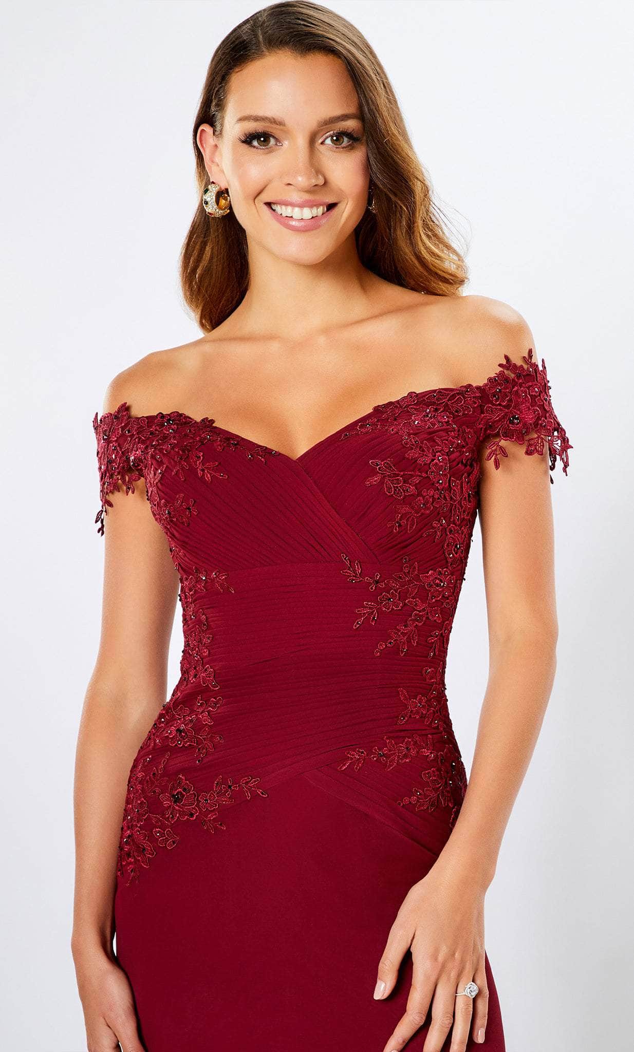 Laced Sleeves Formal Gown