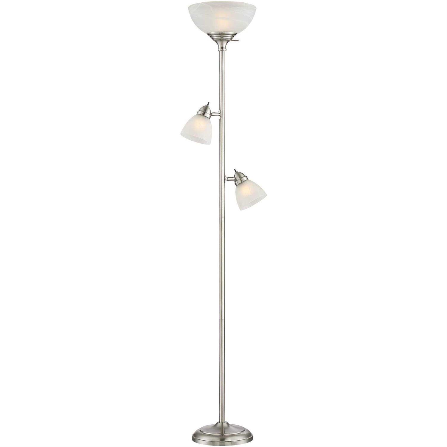 360 Lighting Ellery Brushed Nickel Tree Torchiere 3 Light Floor Lamp