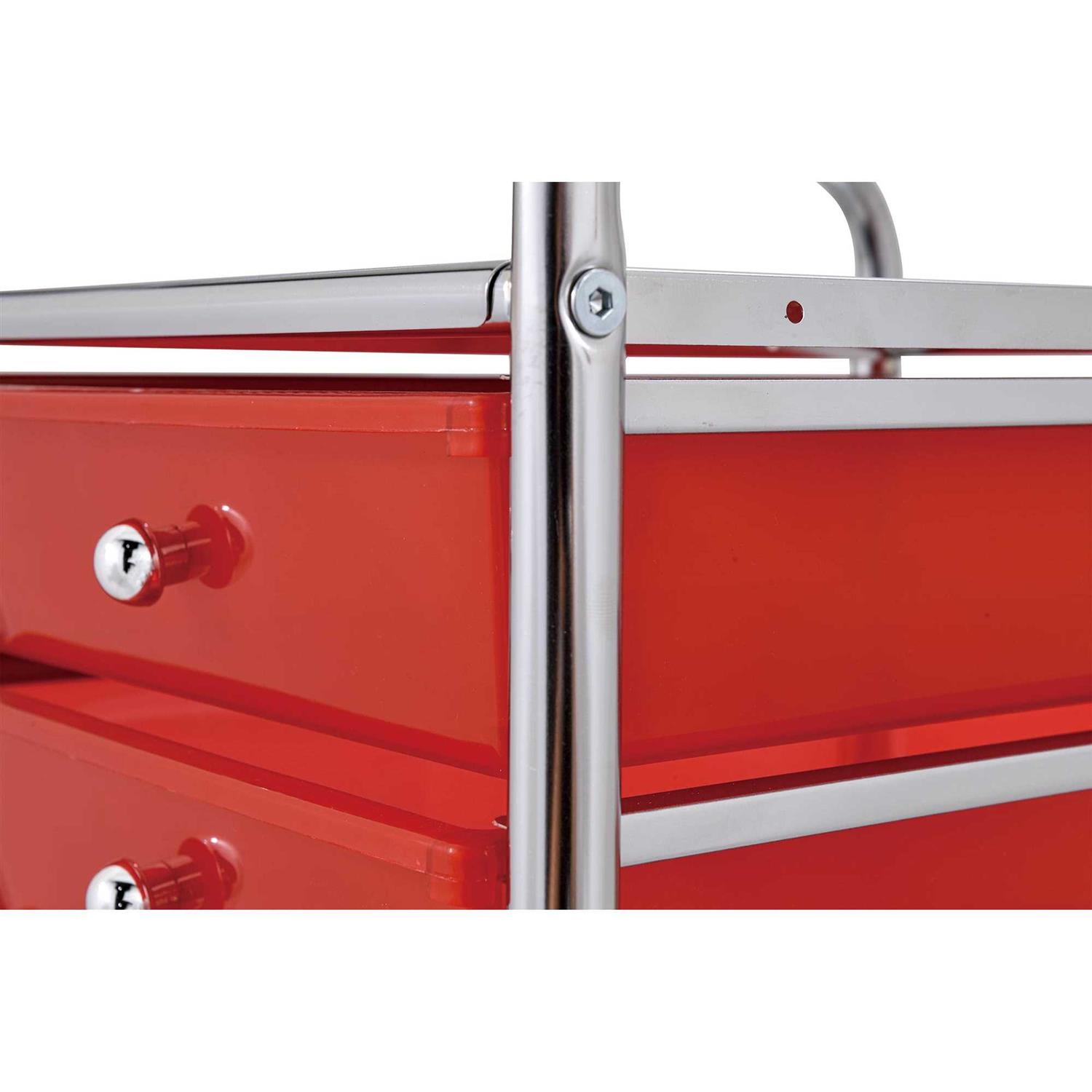 10 Rainbow Color Plastic Drawer Metal Craft Storage Rolling Cart W/ 2 Locking And 2 Regular Wheels