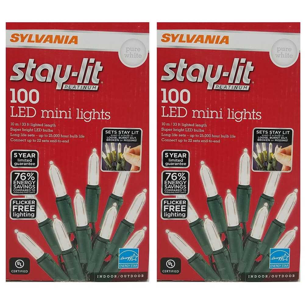 Sylvania Stay-Lit Platinum 100 LED Mini Lights Pure