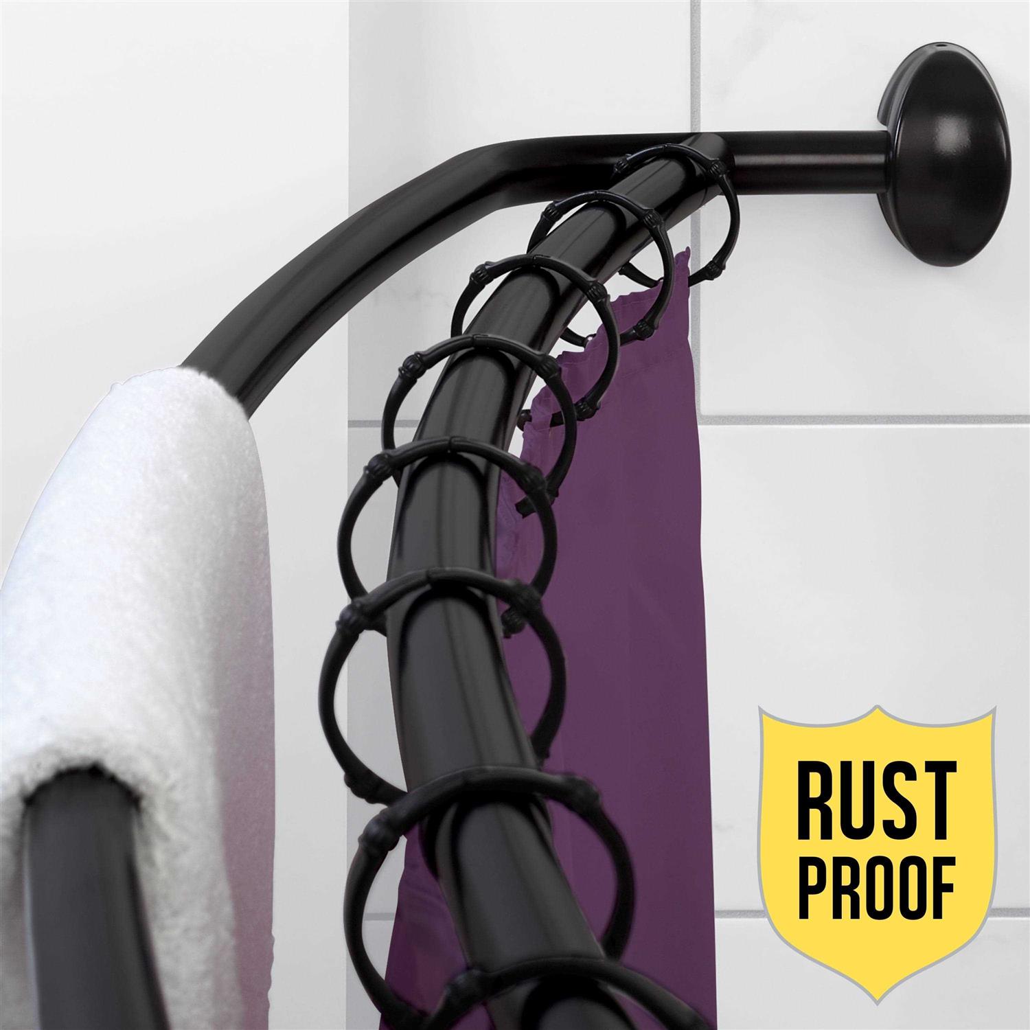 Zenna Home E35604HB NeverRust Aluminum Double Curved Shower Curtain Rod