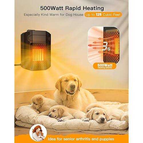 500Watt Dog House Heater with Thermostat WIFI Control for Outside Chicken Coop Heaters with APP Remote Control