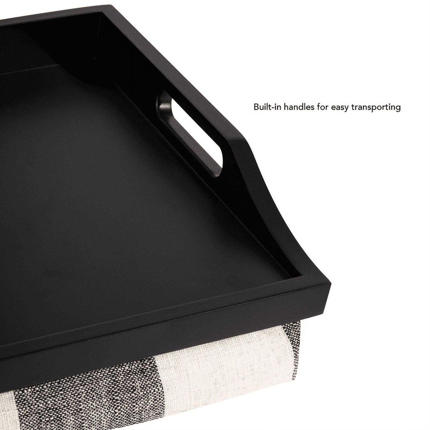 Rossie Home Wood Lap Tray with Detachable Pillow