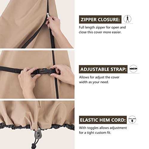 ULTCOVER Patio Umbrella Parasol Cover 600d Waterproof Outdoor Offset Banana Style Umbrella Cover