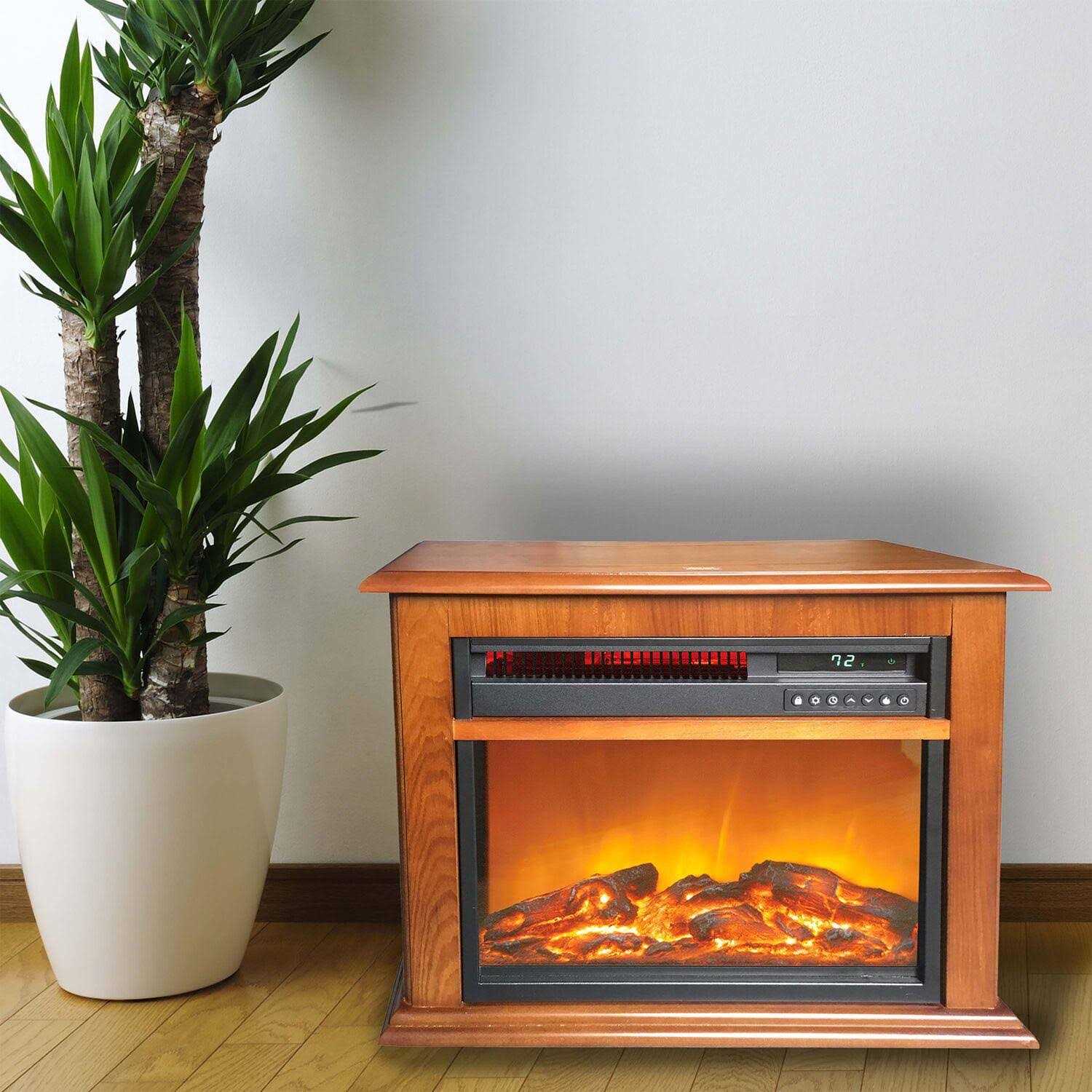 Lifesmart 3-Element Infrared Fireplace Oak Mantel