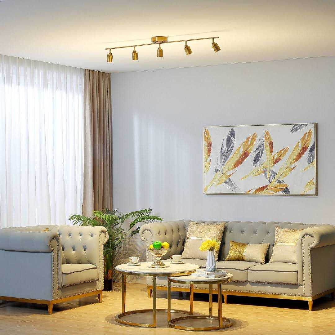 VidaLite Shura 4 ft Brushed Brass Integrated LED Fixed Track Lighting Kit 3000k