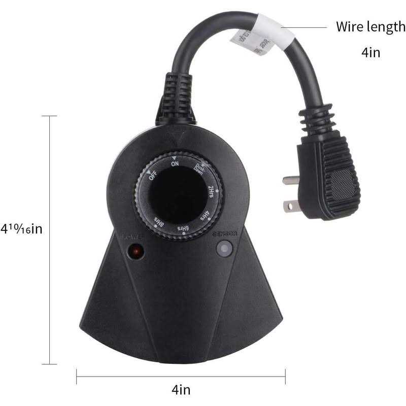 Brightown Outdoor Light Timer Waterproof, 24 Hours Plug in Timer with 2, 4, 6 or 8 Hours Countdown Mode