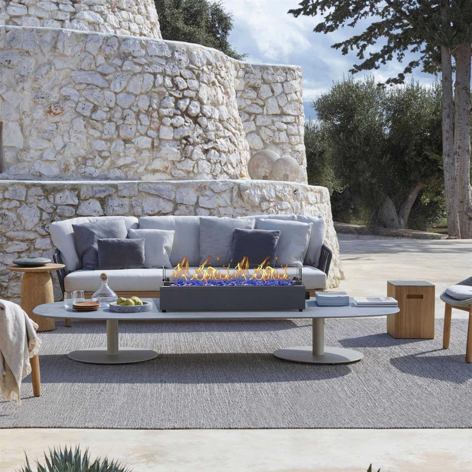 BAIDE HOME 28-inch Table Top Propane Fire Pit 40,000 BTU Tabletop Gas Firepit for Patio