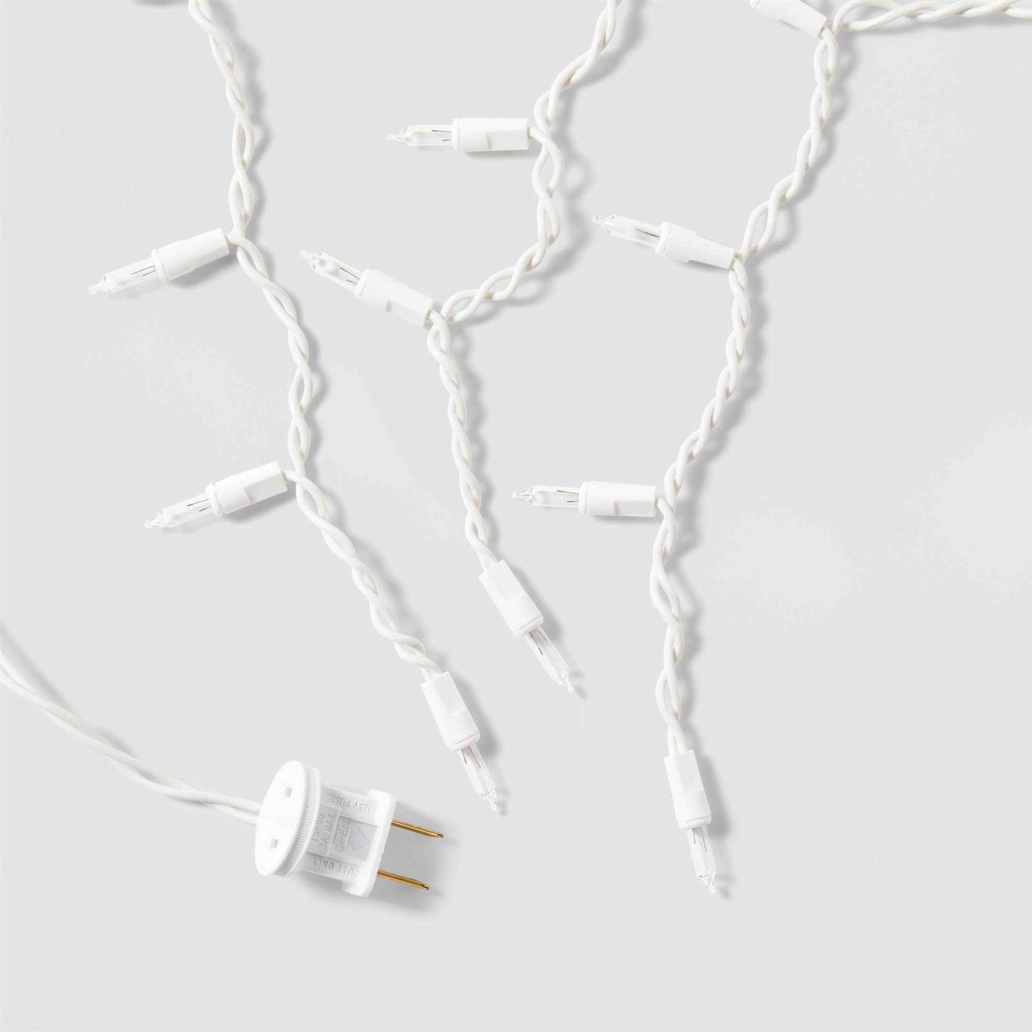 Wondershop 300ct Incandescent Mini Christmas Icicle Lights Clear White Wire