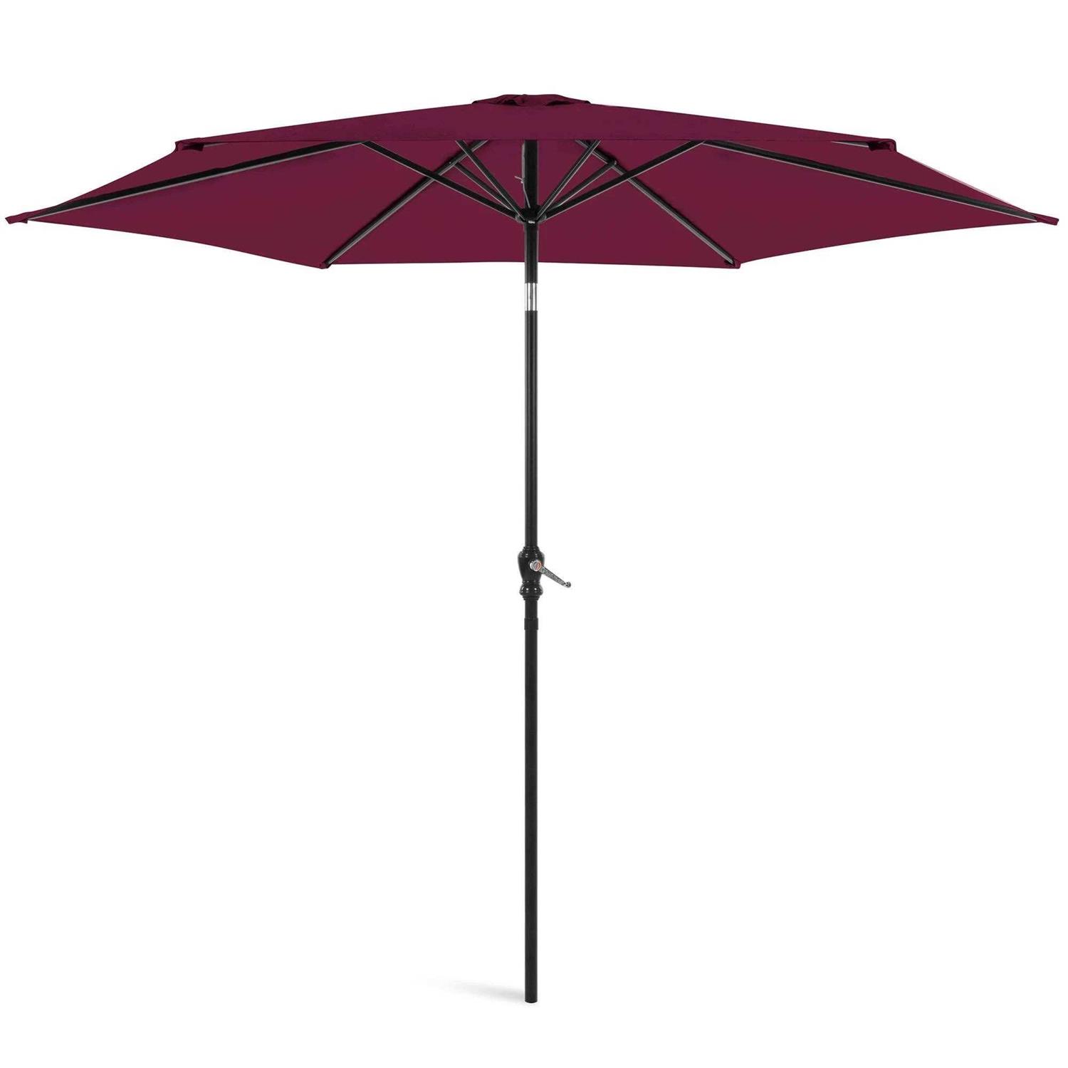 Best Choice Products 10ft Outdoor Steel Market Patio Umbrella Crank Push Button Tilt