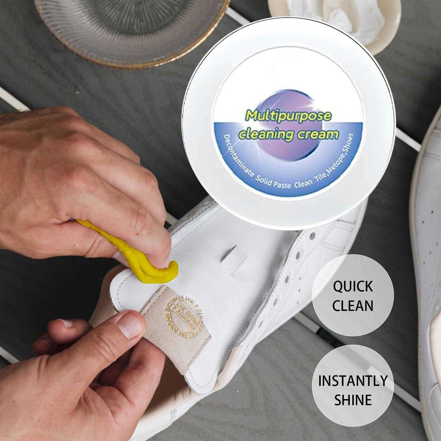 2023 New Multi-functional Cleaning and Stain Removal Cream White Shoe Cleaning Cream with Sponge