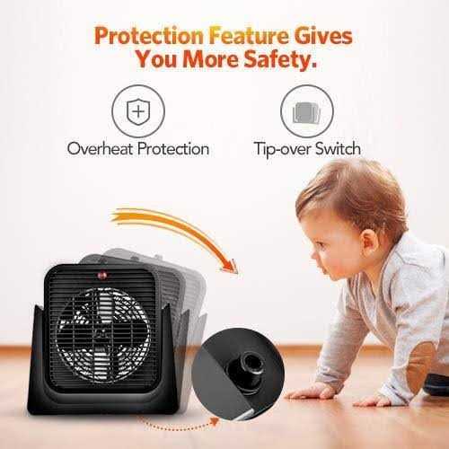 2 in 1 Cooler & Heater Desk Electric Small Cooling and Heating Fan Combo W/ Tip Over & Overheat Protection