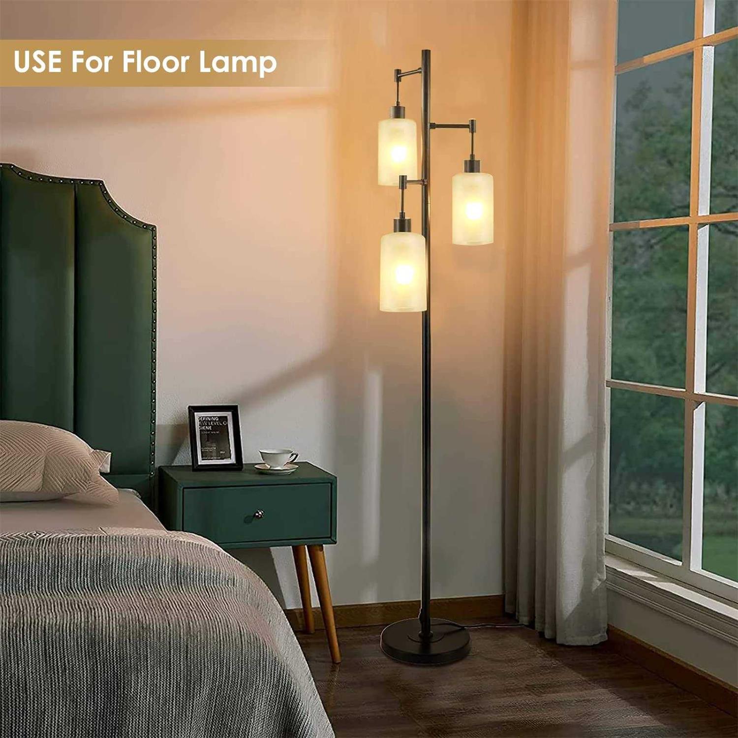 6 Pack White Frosted Glass Shades Replacement,5.51in Height,3.94in Diameter,1.65in Fitter